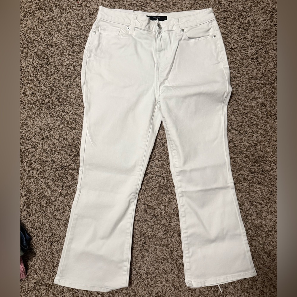 Women's White Flared Crop Jeans